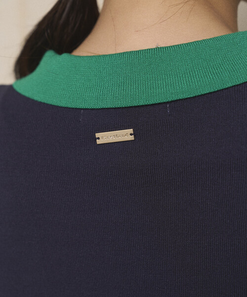 Firsthand（ファーストハンド）の「Firsthand/ファーストハンド 配色 デザイン フェイク レイヤード ポロニット カーディガン / ロングスリーブ（カーディガン/ボレロ・レディース・ネイビー/ブラウン/ミント・FREE）」の16枚目の写真