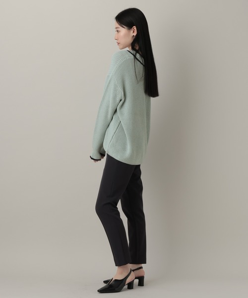 A part by（アパートバイ）の「チルデンニット（ニット/セーター・レディース・ライトブルー/オフホワイト・FREE）」の5枚目の写真