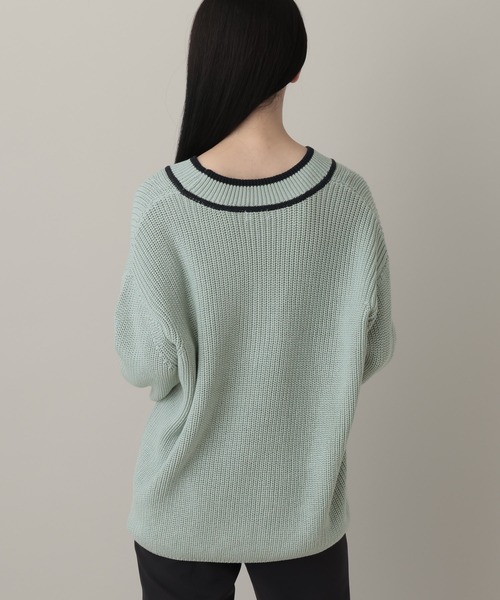 A part by（アパートバイ）の「チルデンニット（ニット/セーター・レディース・ライトブルー/オフホワイト・FREE）」の19枚目の写真