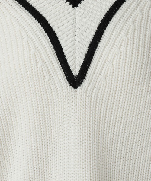 A part by（アパートバイ）の「チルデンニット（ニット/セーター・レディース・ライトブルー/オフホワイト・FREE）」の12枚目の写真