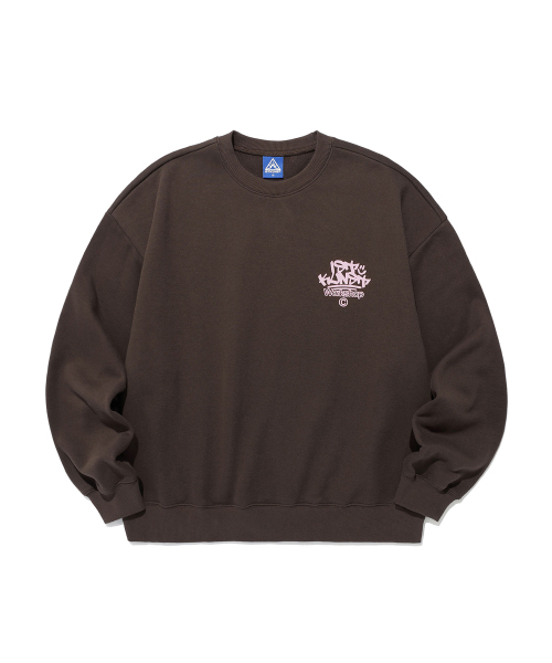 ISTKUNST(イストクンスト)の「IK TAG LOGO SWEATSHIRTS_BROWN(IK2EFMM451A)(スウェット・レディース・ブラウン・M/L/S)」の1枚目の写真