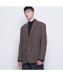THE-ABON（エイボン）の「M08 bos wool knit jacket brown（テーラードジャケット）」