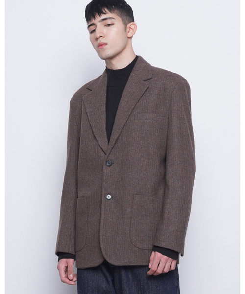 THE-ABON（エイボン）の「M08 bos wool knit jacket brown（テーラードジャケット・メンズ・ブラウン・M/L）」の4枚目の写真
