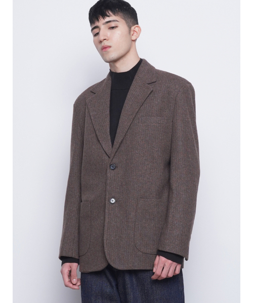 THE-ABON（エイボン）の「M08 bos wool knit jacket brown（テーラードジャケット・メンズ・ブラウン・M/L）」の5枚目の写真