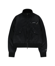 セール】High-Neck Button Jacket (Dark Gray)（ブルゾン）｜AAKAM