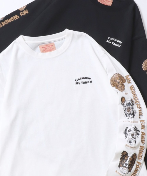 セール】Animal Sleeve Print T-Shirt/アニマル 袖プリント オーバー