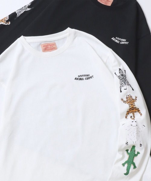 SITRY(シトリー)の「Animal Sleeve Print T-Shirt/アニマル 袖プリント オーバーサイズ 長袖Tシャツ ロンT レディース メンズ(Tシャツ/カットソー・メンズ・チャコール/オートミール/ホワイト系その他/ホワイト/ベージュ系その他2/ベージュ系その他/ブラック系その他2/グレー系その他/ブラック/ホワイト系その他2/ブラック系その他/グレー系その他2・M/LL/L)」の4枚目の写真