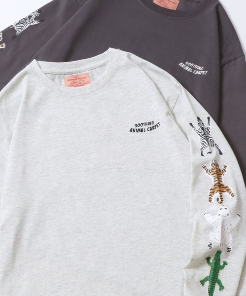 SITRY(シトリー)の「Animal Sleeve Print T-Shirt/アニマル 袖プリント オーバーサイズ 長袖Tシャツ ロンT レディース メンズ(Tシャツ/カットソー・メンズ・チャコール/オートミール/ホワイト系その他/ホワイト/ベージュ系その他2/ベージュ系その他/ブラック系その他2/グレー系その他/ブラック/ホワイト系その他2/ブラック系その他/グレー系その他2・M/LL/L)」の12枚目の写真