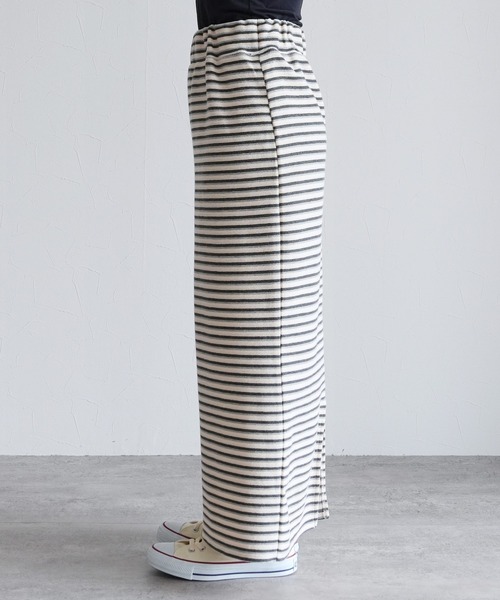 reca（レカ）の「パイル配色ボーダーナロースカート（スカート・レディース・ブラウン/アイボリー・FREE）」の13枚目の写真