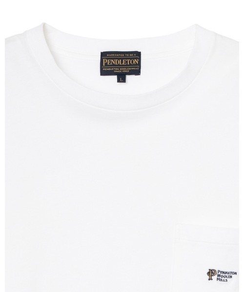 PENDLETON(ペンドルトン)の「ロゴEMB・ポケット・ティ(Tシャツ/カットソー・メンズ・ブラック/杢グレー/オフホワイト/ミント/コーラル・SMALL/X-LARGE/LARGE/MEDIUM)」の16枚目の写真