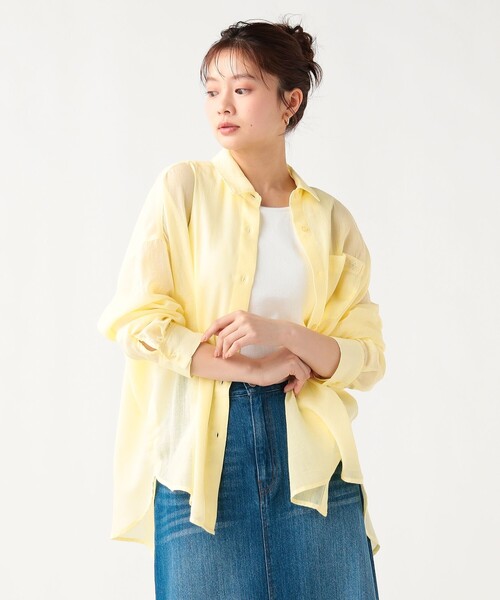 BEAMS HEART(ビームスハート)の「ボイル シャンブレー シャツ(シャツ/ブラウス・レディース・ベージュ/グレー/ピンク/イエロー・FREE)」の11枚目の写真