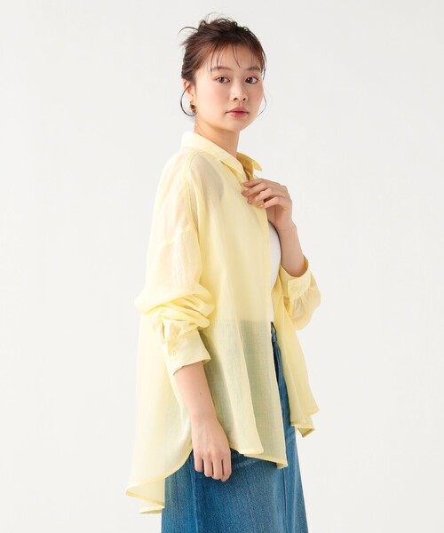 BEAMS HEART(ビームスハート)の「ボイル シャンブレー シャツ(シャツ/ブラウス・レディース・ベージュ/グレー/ピンク/イエロー・FREE)」の12枚目の写真