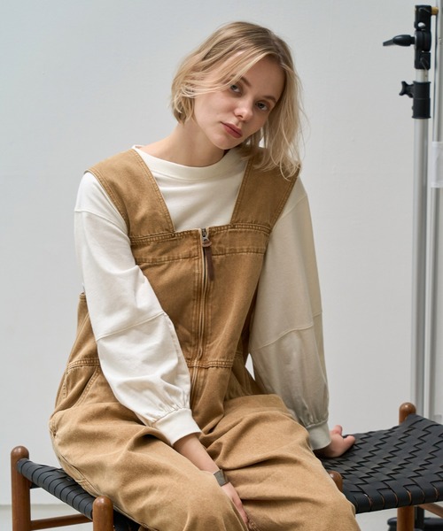 RNA-N（アールエヌエーエヌ）の「M2629 HEMP COTTONプルオーバー（Tシャツ/カットソー・レディース・キナリ/イエロー/スミクロ・FREE）」の2枚目の写真