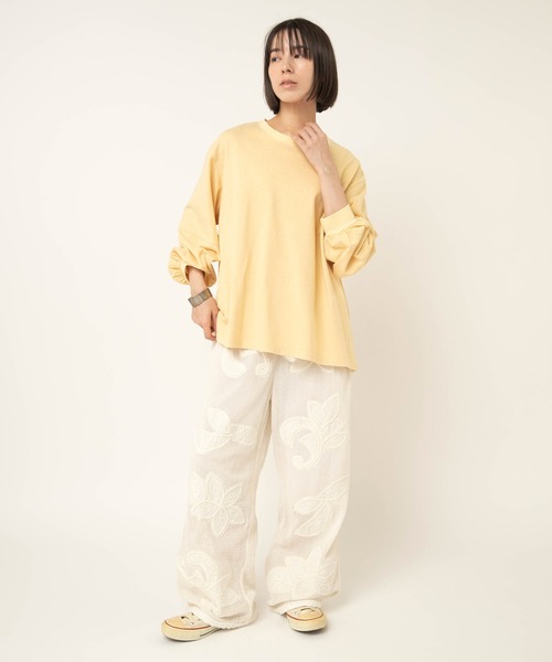 RNA-N（アールエヌエーエヌ）の「M2629 HEMP COTTONプルオーバー（Tシャツ/カットソー・レディース・キナリ/イエロー/スミクロ・FREE）」の17枚目の写真
