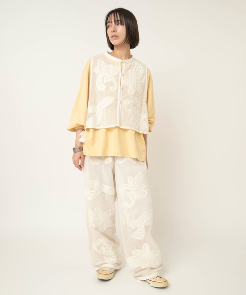 RNA-N（アールエヌエーエヌ）の「M2629 HEMP COTTONプルオーバー（Tシャツ/カットソー・レディース・キナリ/イエロー/スミクロ・FREE）」の18枚目の写真