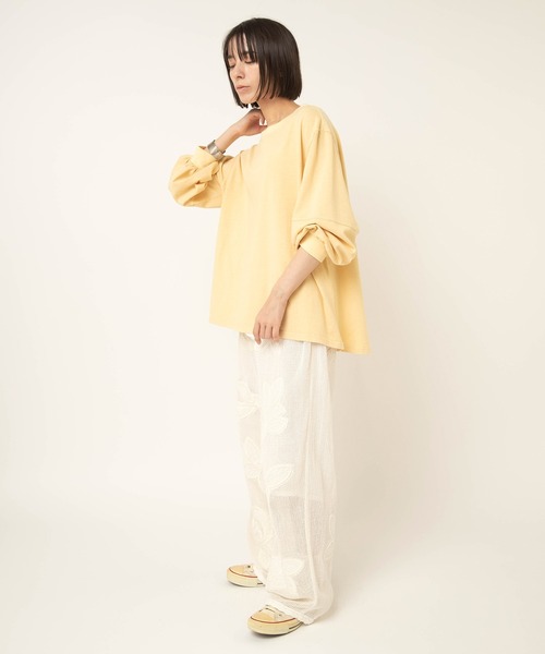 RNA-N（アールエヌエーエヌ）の「M2629 HEMP COTTONプルオーバー（Tシャツ/カットソー・レディース・キナリ/イエロー/スミクロ・FREE）」の19枚目の写真