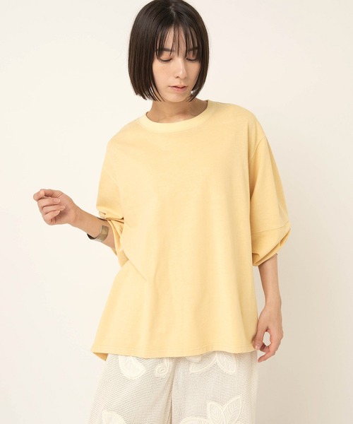 RNA-N（アールエヌエーエヌ）の「M2629 HEMP COTTONプルオーバー（Tシャツ/カットソー・レディース・キナリ/イエロー/スミクロ・FREE）」の10枚目の写真