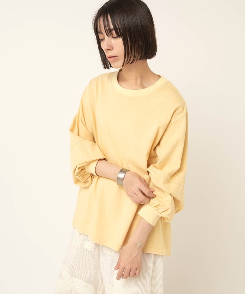 RNA-N（アールエヌエーエヌ）の「M2629 HEMP COTTONプルオーバー（Tシャツ/カットソー・レディース・キナリ/イエロー/スミクロ・FREE）」の11枚目の写真