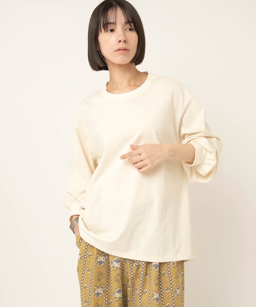RNA-N（アールエヌエーエヌ）の「M2629 HEMP COTTONプルオーバー（Tシャツ/カットソー・レディース・キナリ/イエロー/スミクロ・FREE）」の4枚目の写真
