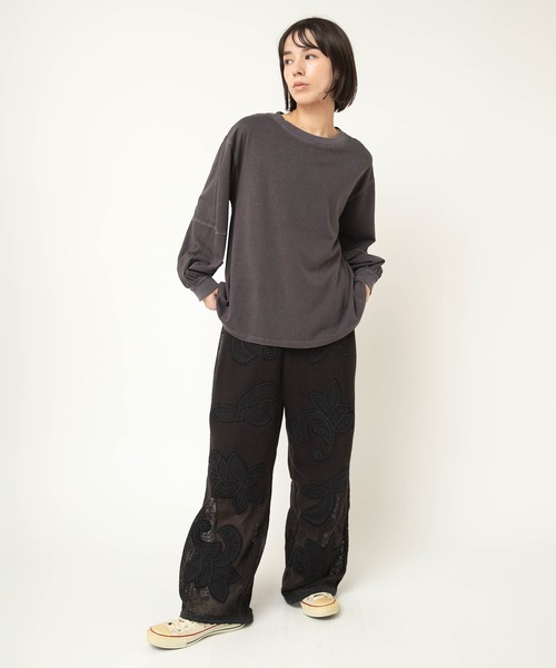 RNA-N（アールエヌエーエヌ）の「M2629 HEMP COTTONプルオーバー（Tシャツ/カットソー・レディース・キナリ/イエロー/スミクロ・FREE）」の16枚目の写真