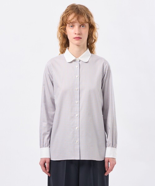 MACKINTOSH PHILOSOPHY(マッキントッシュ フィロソフィー)の「ラウンドカラーベーシックシャツ(シャツ/ブラウス・レディース・ベージュ/ライトブルー/ブルー系その他2・36/38)」の12枚目の写真