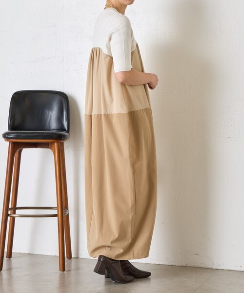 Jena espace merveilleux(ジェナ エスパスメルヴェイユ)の「【体型カバー◎】バイカラー切替ワンピース(ワンピース・レディース・ベージュ/ネイビー・FREE)」の7枚目の写真