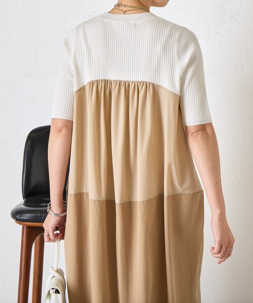 Jena espace merveilleux(ジェナ エスパスメルヴェイユ)の「【体型カバー◎】バイカラー切替ワンピース(ワンピース・レディース・ベージュ/ネイビー・FREE)」の11枚目の写真