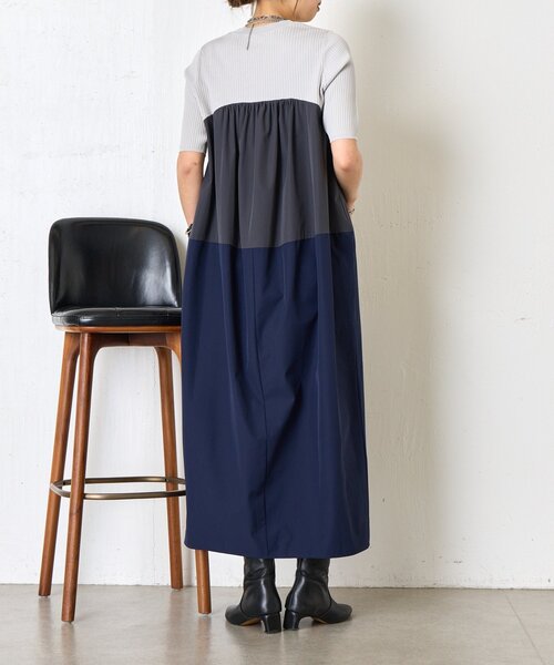 Jena espace merveilleux(ジェナ エスパスメルヴェイユ)の「【体型カバー◎】バイカラー切替ワンピース(ワンピース・レディース・ベージュ/ネイビー・FREE)」の16枚目の写真