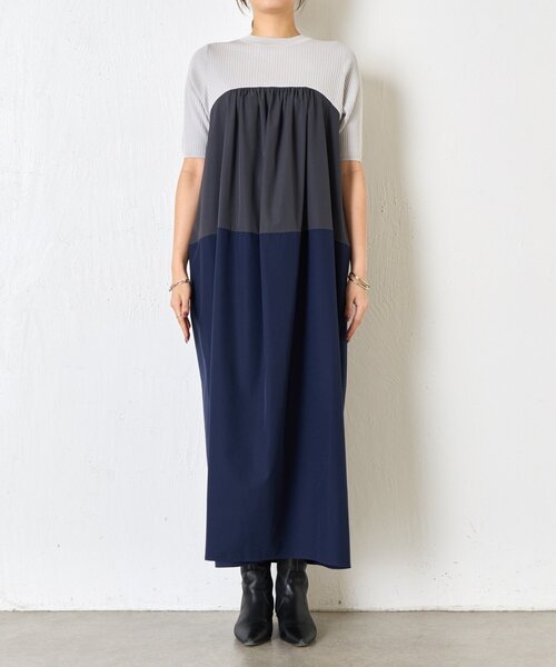 Jena espace merveilleux(ジェナ エスパスメルヴェイユ)の「【体型カバー◎】バイカラー切替ワンピース(ワンピース・レディース・ベージュ/ネイビー・FREE)」の22枚目の写真
