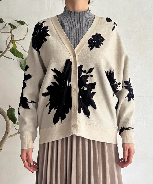 un dix cors（アンディコール）の「花柄カーディガン（カーディガン/ボレロ・レディース・ホワイト系その他/ブラック/グレー・FREE）」の17枚目の写真
