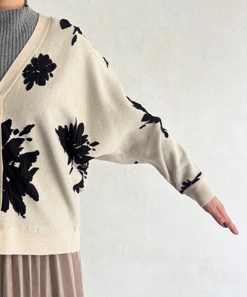 un dix cors（アンディコール）の「花柄カーディガン（カーディガン/ボレロ・レディース・ホワイト系その他/ブラック/グレー・FREE）」の21枚目の写真