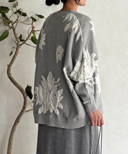 un dix cors（アンディコール）の「花柄カーディガン（カーディガン/ボレロ・レディース・ホワイト系その他/ブラック/グレー・FREE）」の10枚目の写真