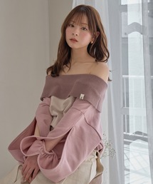 mideal（マイディール）の「rib design sweatshirt off shoulder / リブデザインスウェットオフショルダー（スウェット）」