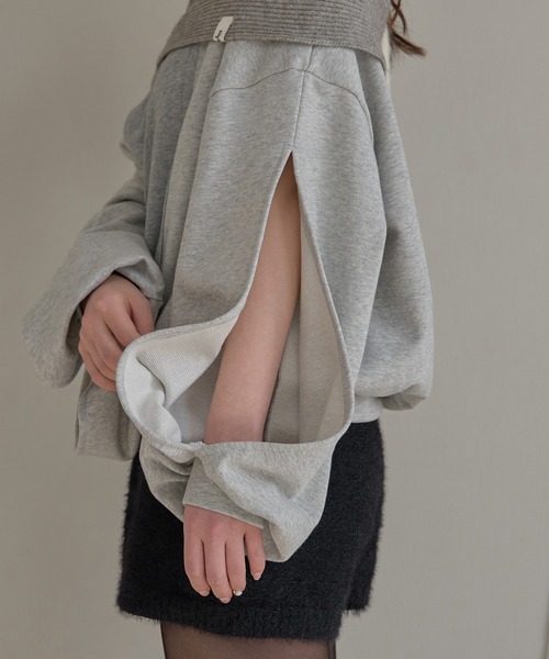 mideal（マイディール）の「rib design sweatshirt off shoulder / リブデザインスウェットオフショルダー（スウェット・レディース・グレー/ピンク・FREE）」の22枚目の写真