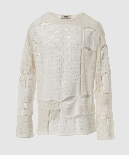 DAIRIKU(ダイリク)の「Benjamin Button Patch-Work Knit(ニット/セーター・メンズ・ブラック/アイボリー・L/M)」の1枚目の写真