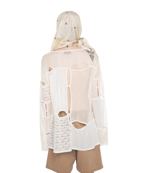 DAIRIKU(ダイリク)の「Benjamin Button Patch-Work Knit(ニット/セーター・メンズ・ブラック/アイボリー・L/M)」の3枚目の写真