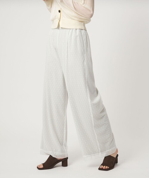 EMMEL REFINES（エメルリファインズ）の「＜EMMEL REFINES＞EM ドットチュール レイヤー パンツ（その他パンツ・レディース・オフホワイト/ブラック・S/M）」の2枚目の写真