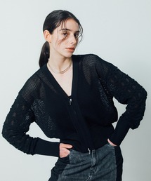 CITY TOKYO | 【CITY TOKYO/シティートウキョウ】Lace Sleeve Zip Cardigan(カーディガン/ボレロ)
