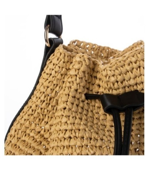 CACHELLIE（カシェリエ）の「PP RAFFIA 2WAY SHOULDER（ショルダーバッグ・レディース・ナチュラル/ブラック・FREE）」の5枚目の写真