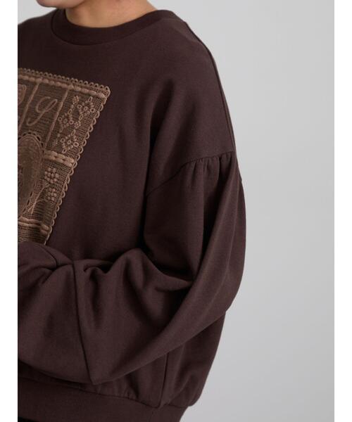 Samansa Mos2(サマンサ モスモス)の「裏毛CAT柄パーツレース付スウェット(Tシャツ/カットソー・レディース・ミント/グレー/オフホワイト/ブラウン/ブルー/チャコールグレー・F)」の18枚目の写真