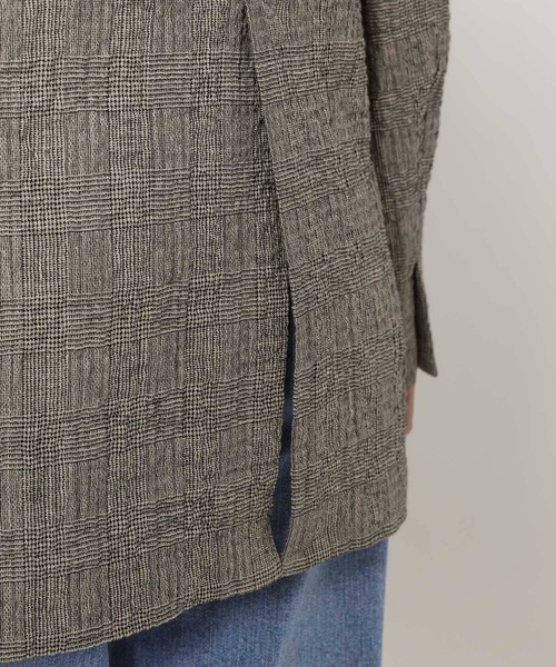 BABYLONE（バビロン）の「クレープリネンジャケット（テーラードジャケット・レディース・ブラック・フリー）」の12枚目の写真