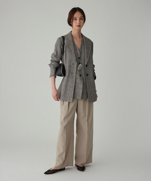 BABYLONE（バビロン）の「クレープリネンジャケット（テーラードジャケット・レディース・ブラック・フリー）」の16枚目の写真