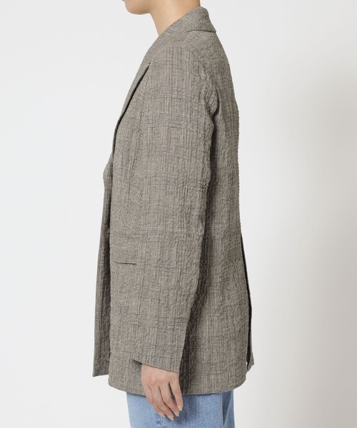 BABYLONE（バビロン）の「クレープリネンジャケット（テーラードジャケット・レディース・ブラック・フリー）」の3枚目の写真