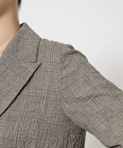 BABYLONE（バビロン）の「クレープリネンジャケット（テーラードジャケット・レディース・ブラック・フリー）」の6枚目の写真