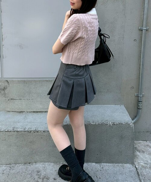 continuer de NICE CLAUP(コンティニューデナイスクラップ)の「一枚でトレンド見えが叶う、2枚衿WZIPカーディガン(カーディガン/ボレロ・レディース・トップグレー/アイボリー/ピンク/ネイビー・FREE)」の20枚目の写真