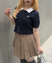 continuer de NICE CLAUP | 一枚でトレンド見えが叶う、2枚衿WZIPカーディガン(カーディガン/ボレロ)