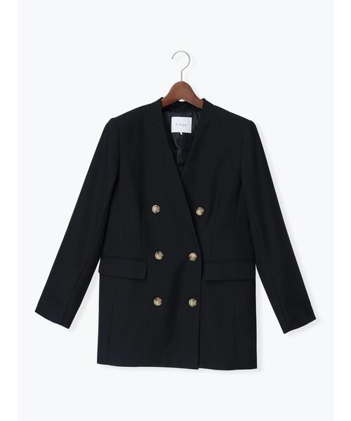 Te chichi（テチチ）の「ノーカラーダブルブレストジャケット（ノーカラージャケット・レディース・ベージュ/ネイビー・F）」の22枚目の写真