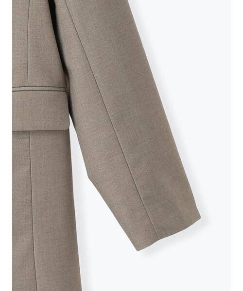 Te chichi（テチチ）の「ノーカラーダブルブレストジャケット（ノーカラージャケット・レディース・ベージュ/ネイビー・F）」の4枚目の写真