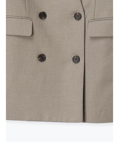 Te chichi（テチチ）の「ノーカラーダブルブレストジャケット（ノーカラージャケット・レディース・ベージュ/ネイビー・F）」の5枚目の写真