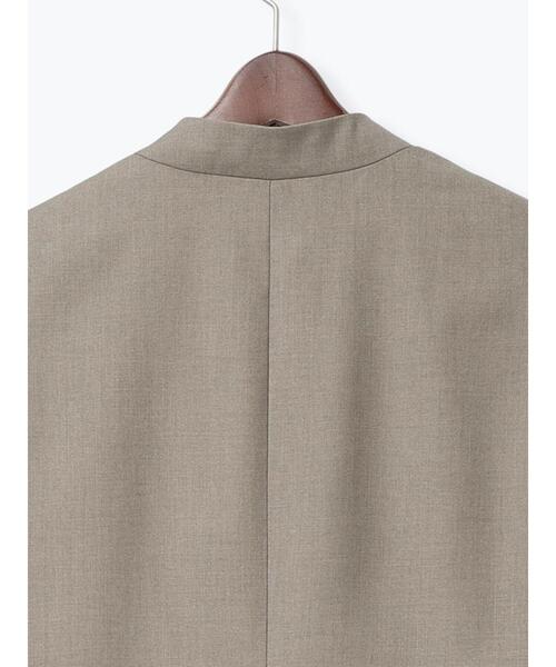 Te chichi（テチチ）の「ノーカラーダブルブレストジャケット（ノーカラージャケット・レディース・ベージュ/ネイビー・F）」の6枚目の写真